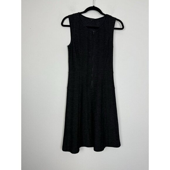 Theory Olethea Arminus Herringbone stretch Wool Blend Gray Sheath Dress Sz 2 - Picture 1 of 6